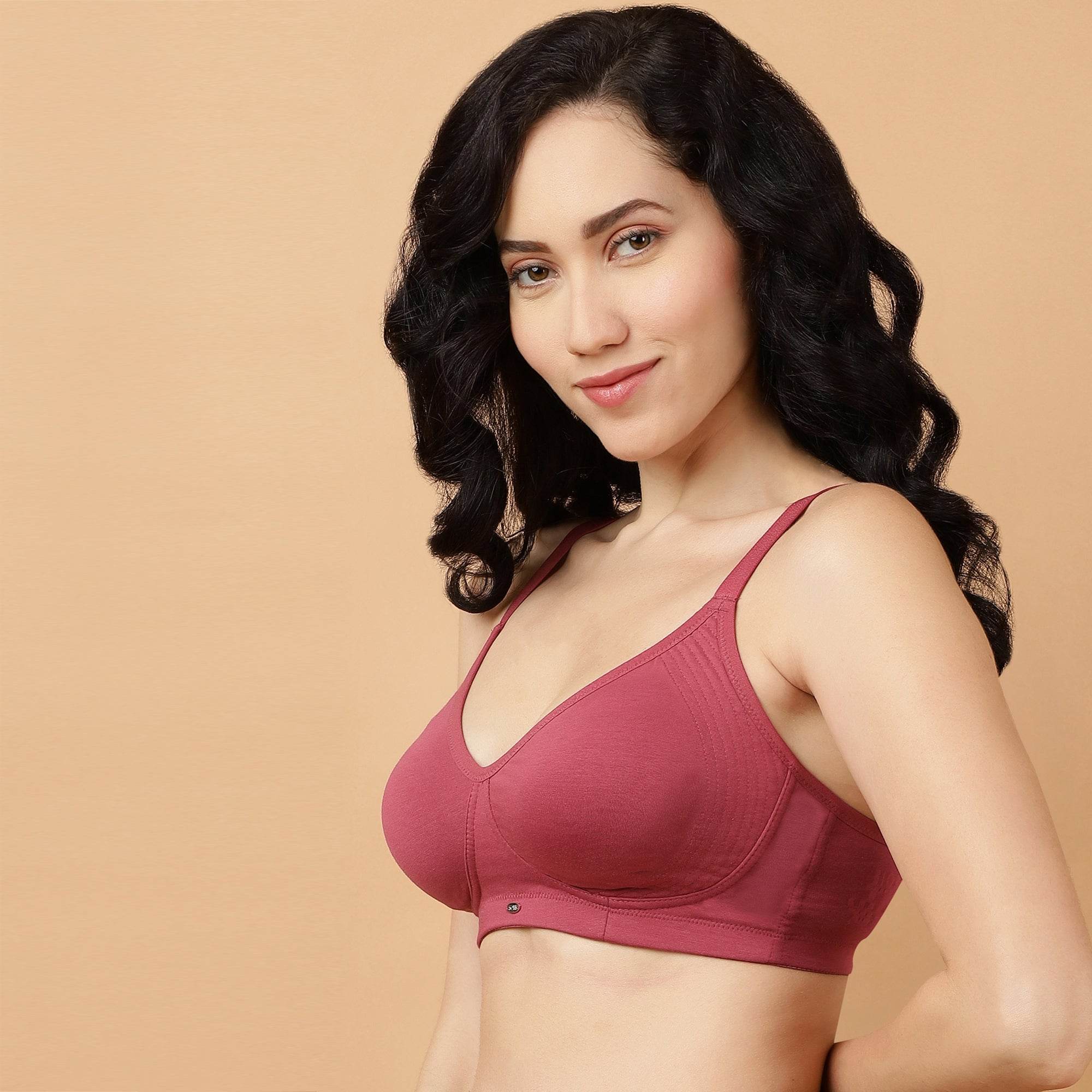 SOIE Woman - Non Padded Non Wired Full Coverage Cotton Spandex Encircled T-shirt Bra - Bra -for Women
