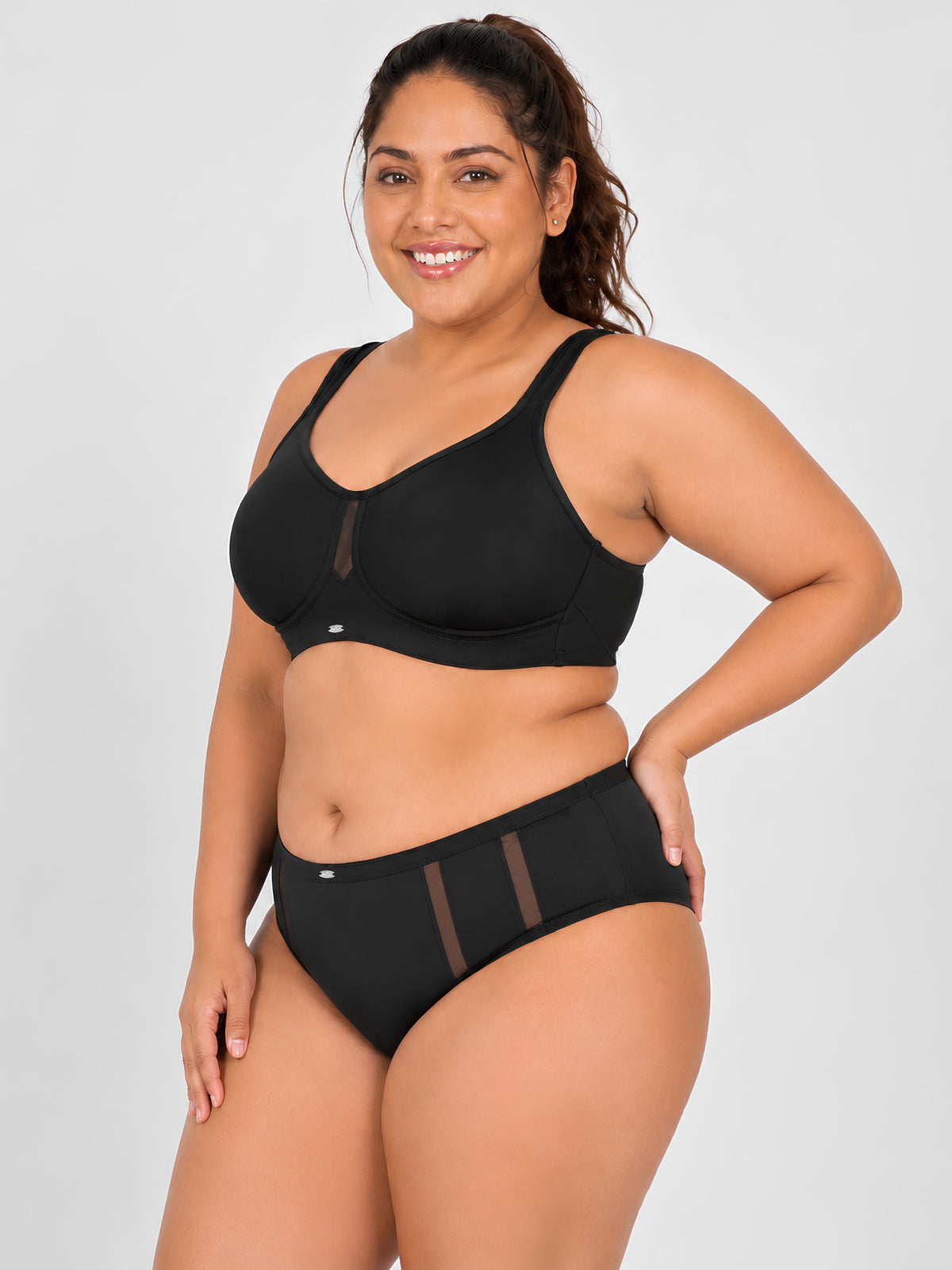 Full Coverage Minimiser Bra with High Waist Brief Set