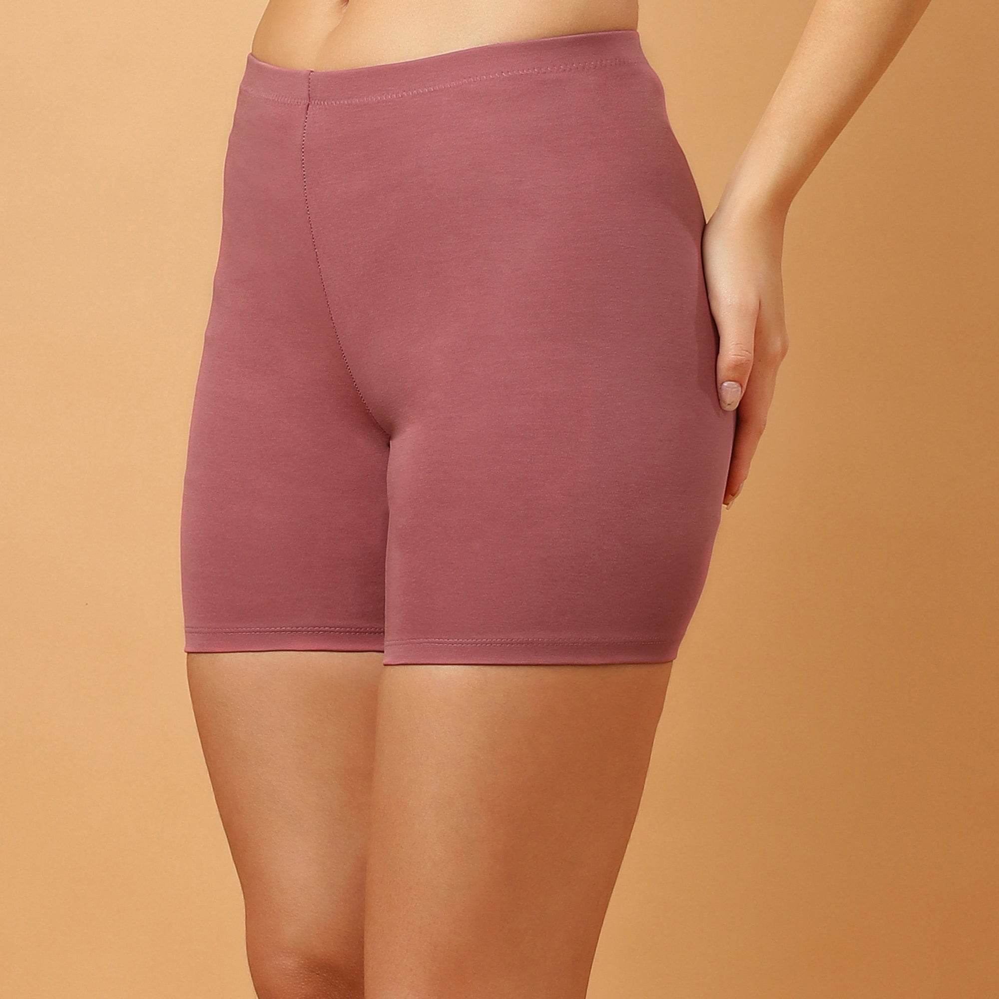 SOIE Woman - Mid Rise Breathable Cotton Spandex Knee Length Cycling Shorts - Cycling Shorts -for Women