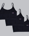 Cotton Spandex Super Soft Training Bra for Girls (Pack of 3)-SGL-1