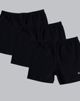 Cotton Spandex Mid Thigh Length Solid Cycling Shorts for Girls (Pack of 3)-SGL-3