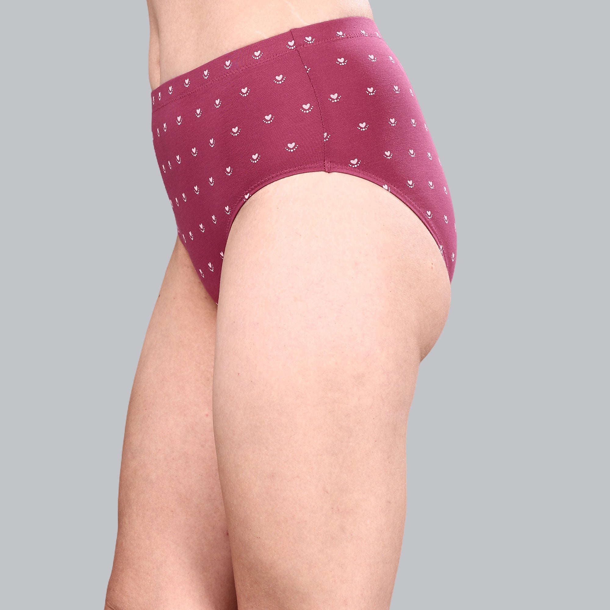 High Waist Full Coverage Printed Stretch Cotton Hipster Panty (Pack of 3) 3HWB-32