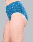 High Waist Full Coverage Printed Stretch Cotton Hipster Panty (Pack of 3) 3HWB-32