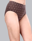 High Waist Full Coverage Printed Stretch Cotton Hipster Panty (Pack of 3) 3HWB-32