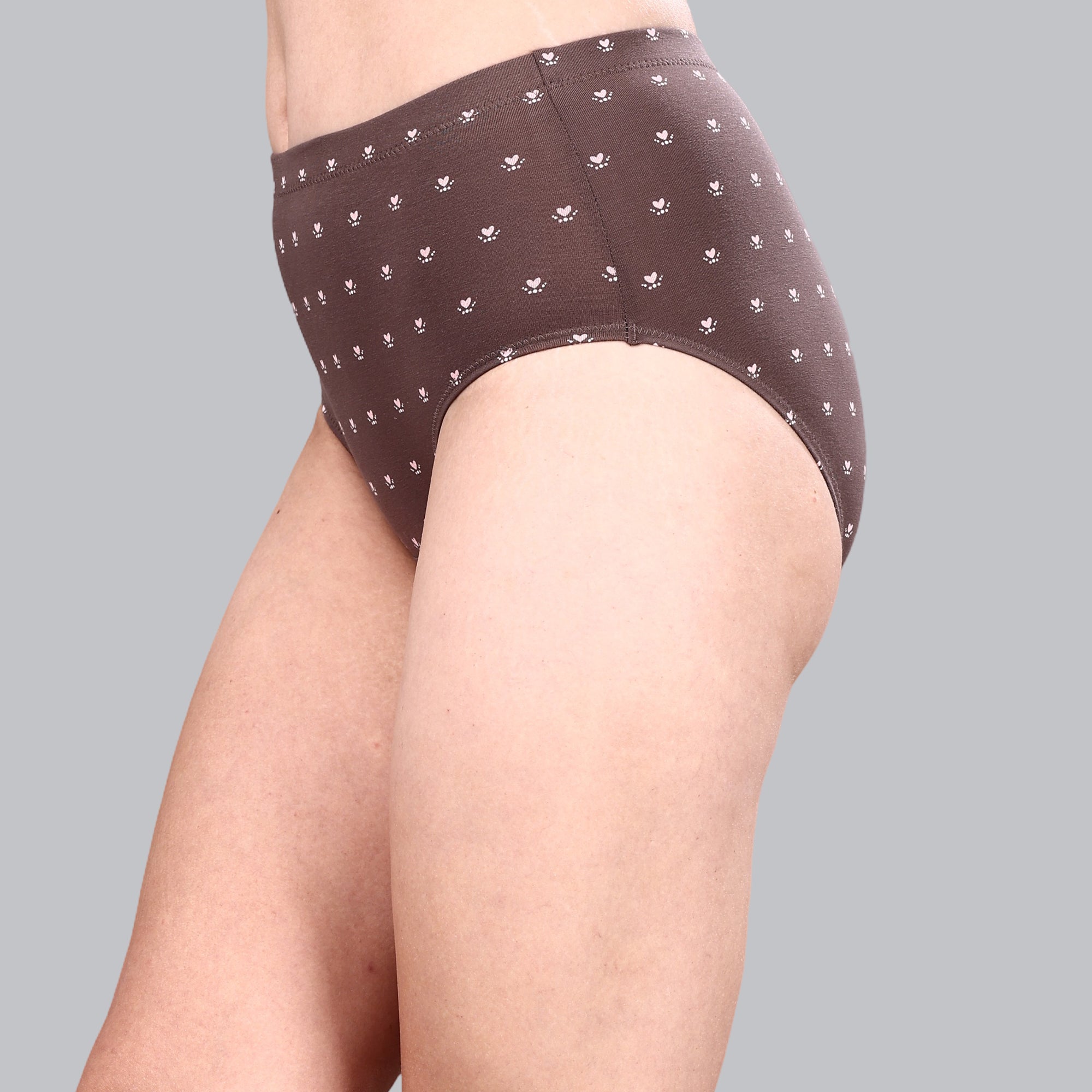 High Waist Full Coverage Printed Stretch Cotton Hipster Panty (Pack of 3) 3HWB-32