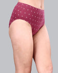 High Waist Full Coverage Printed Stretch Cotton Hipster Panty (Pack of 3) 3HWB-32