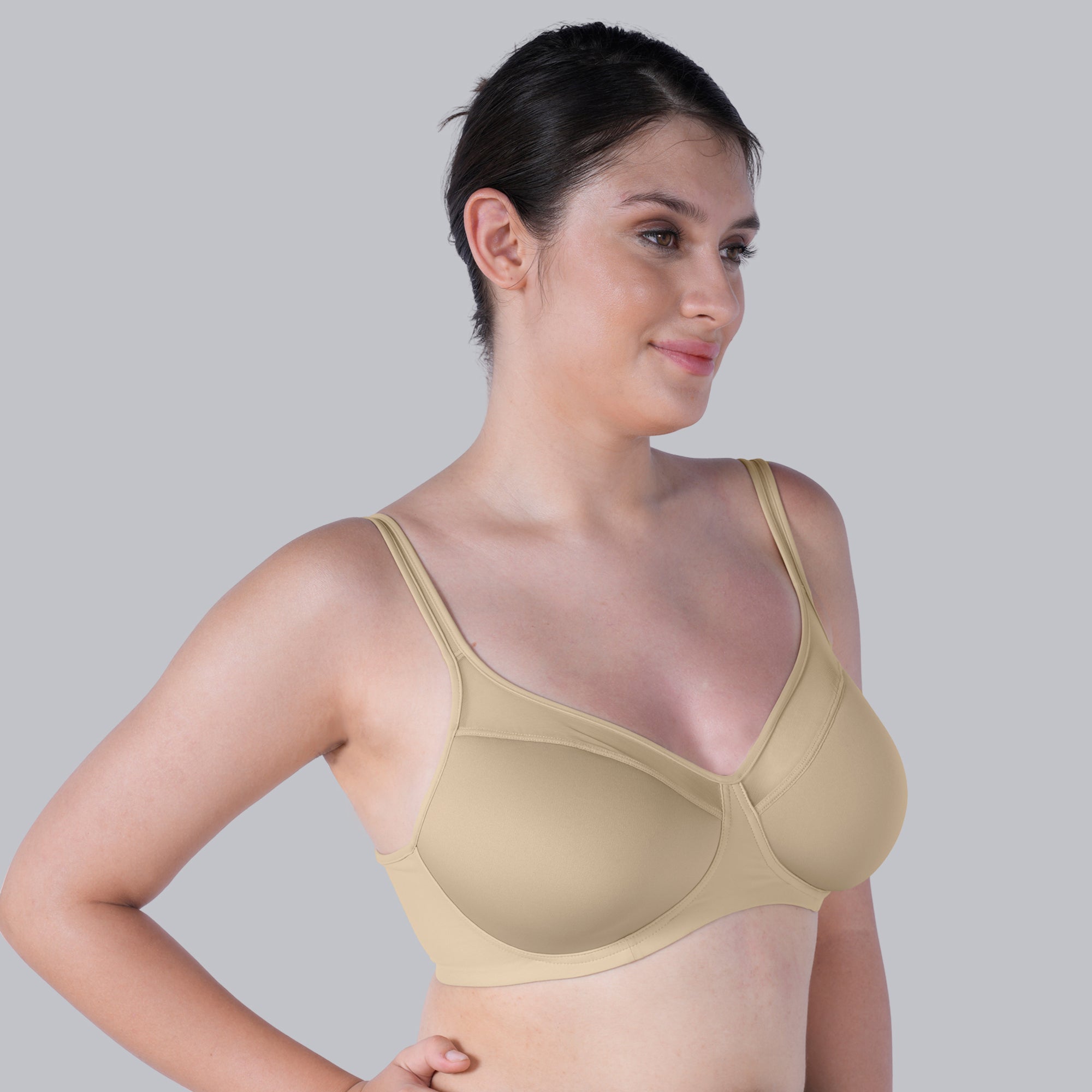 Ultra-Lightly Padded Non Wired Full Coverage Bra with Spacer Cups-CB-143