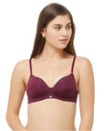 Semi/Medium Coverage Padded Non Wired T-shirt Bra with Detachable Straps-CB-125