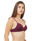 Semi/Medium Coverage Padded Non Wired T-shirt Bra with Detachable Straps-CB-125