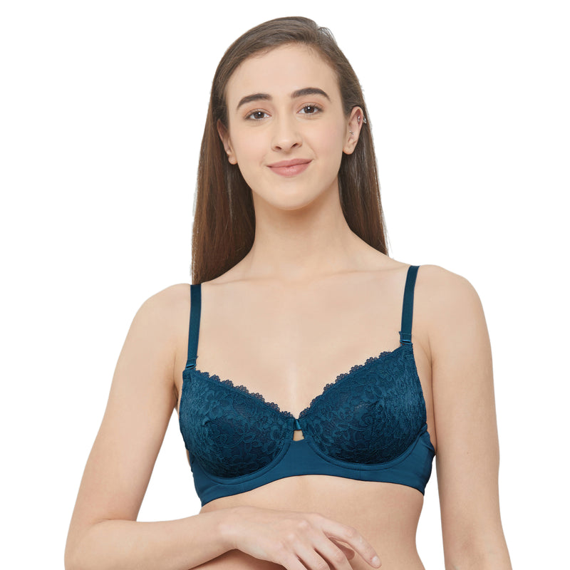 Semi/Medium Coverage Non Padded Wired Lace Demi Cup Bra (Pack Of 2) – SOIE  Woman