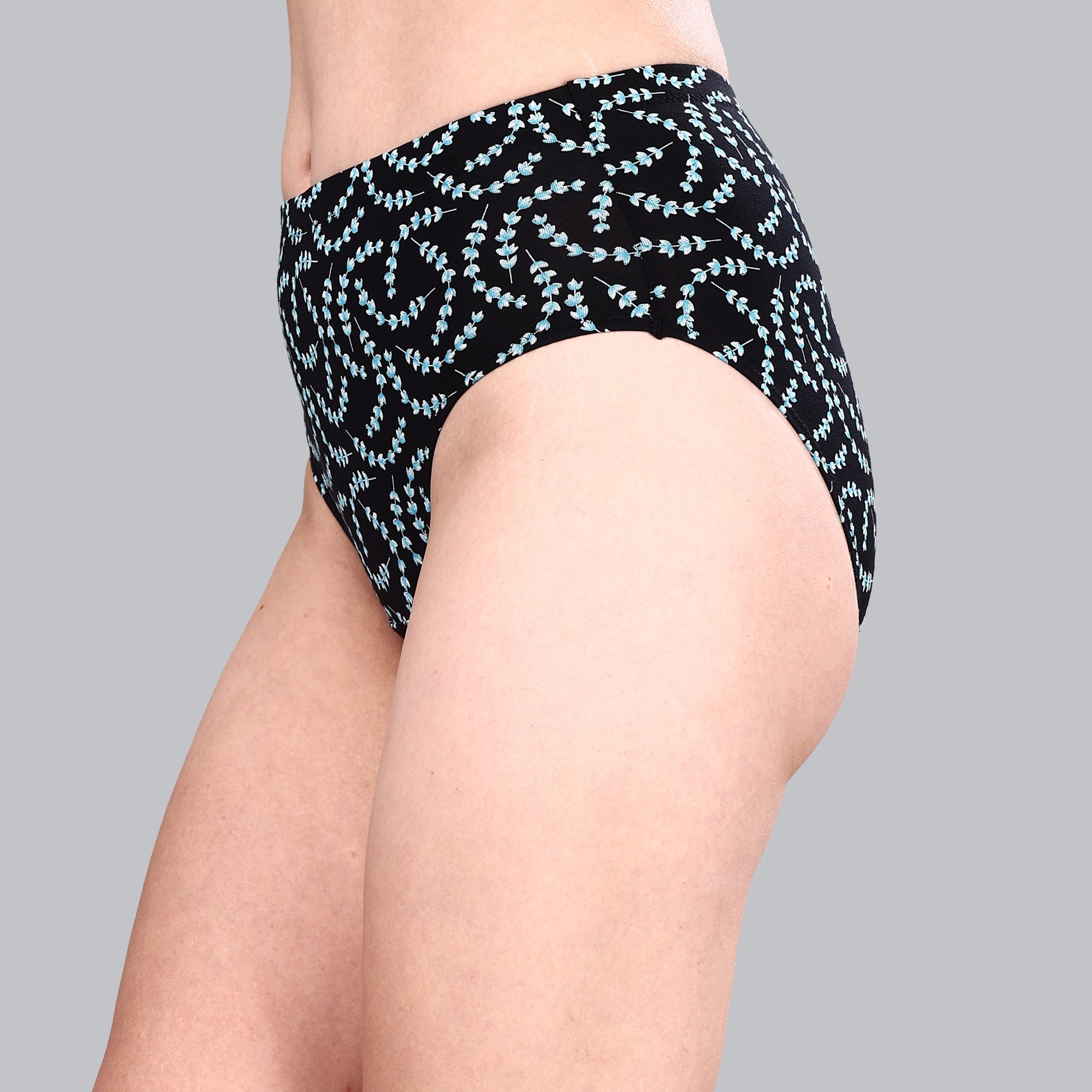 High Waist Full Coverage Printed Stretch Cotton Hipster Panty (Pack of 3) 3HWB-32