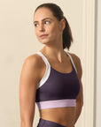 Medium-Impact Padded Non Wired Sports Bra with Crisscross Back and Mesh Detailing-AT-15