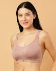 Full Coverage Padded Non Wired Bra With Lace Detailing
