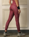 High Waist Ankle Length Sports Leggings with Mesh Panel and Quick Dry-AT-10