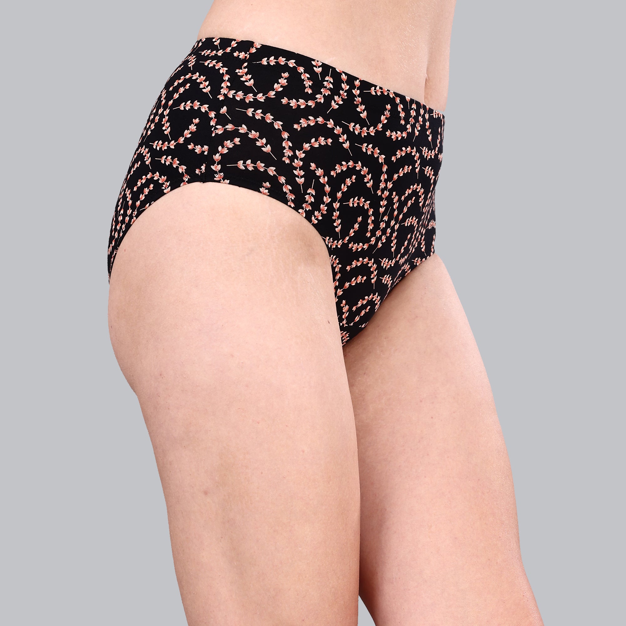 High Waist Full Coverage Printed Stretch Cotton Hipster Panty (Pack of 3) 3HWB-32