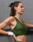 Medium-Impact Racerback Full Coverage Sports Bra with Mesh Detailing-AT-12