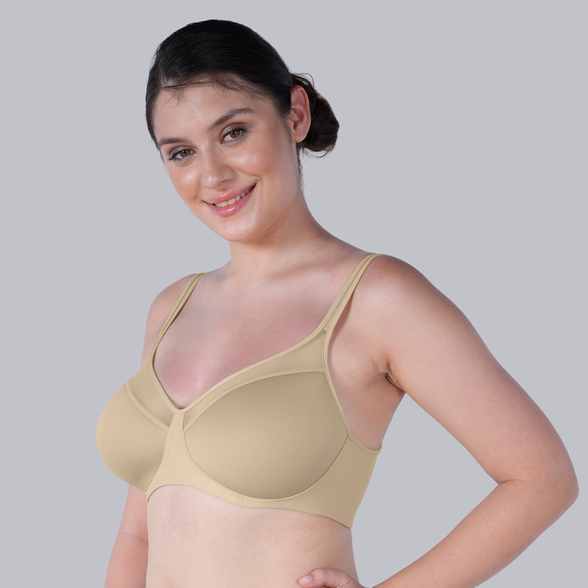 Ultra-Lightly Padded Non Wired Full Coverage Bra with Spacer Cups-CB-143