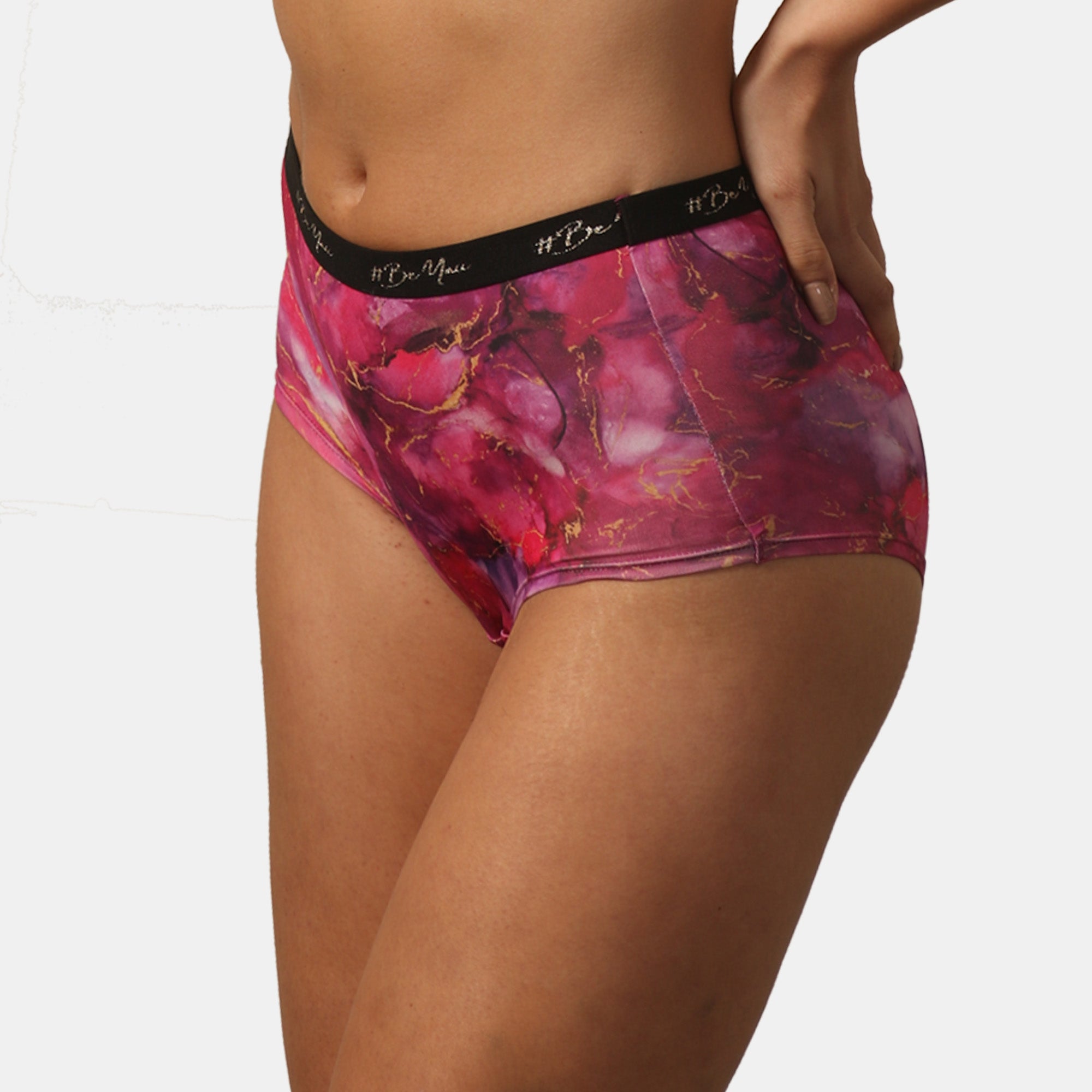 High Rise Full Coverage Printed Boyshorts- FP-1559