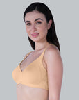 Non Padded Non Wired Strech Cotton Full Coverage Moulded Cups T-shirt Bra-CB-342