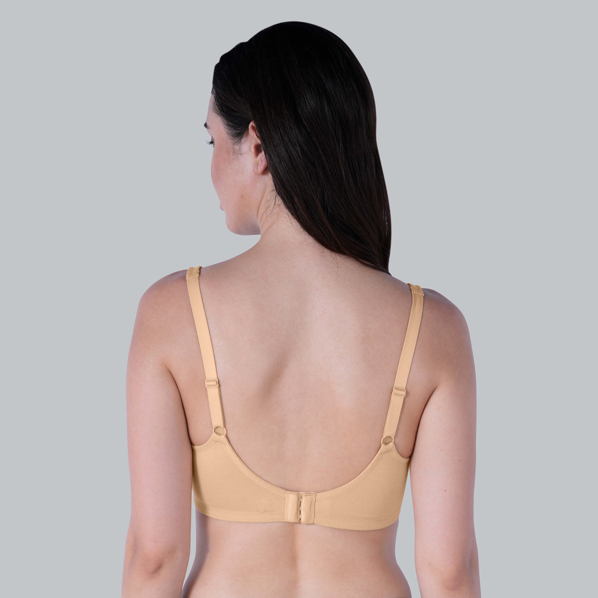 Non Padded Non Wired Strech Cotton Full Coverage Moulded Cups T-shirt Bra-CB-342