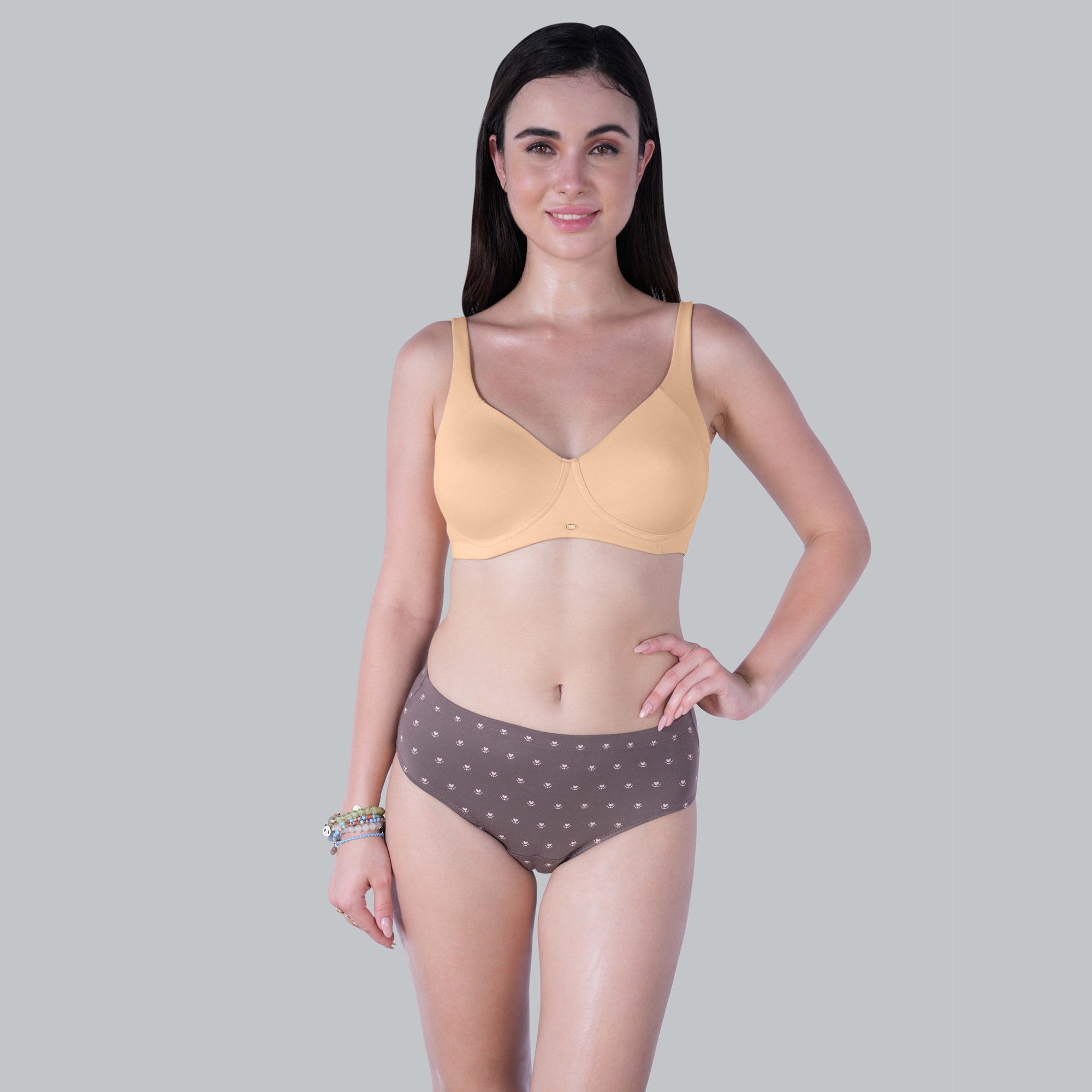 Non Padded Non Wired Strech Cotton Full Coverage Moulded Cups T-shirt Bra-CB-342