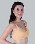 Non Padded Non Wired Strech Cotton Full Coverage Moulded Cups T-shirt Bra-CB-342