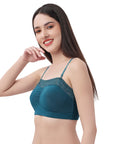 Non Wired Micro Modal Stretch Lacy Bandeau Bra with Removable Pads and Detachable Straps SC-11