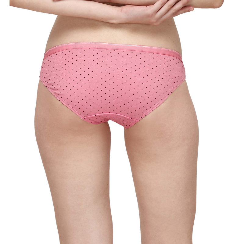 Mid Rise Medium Coverage Solid and Printed Cotton Stretch Brief Panty (Pack of 6)