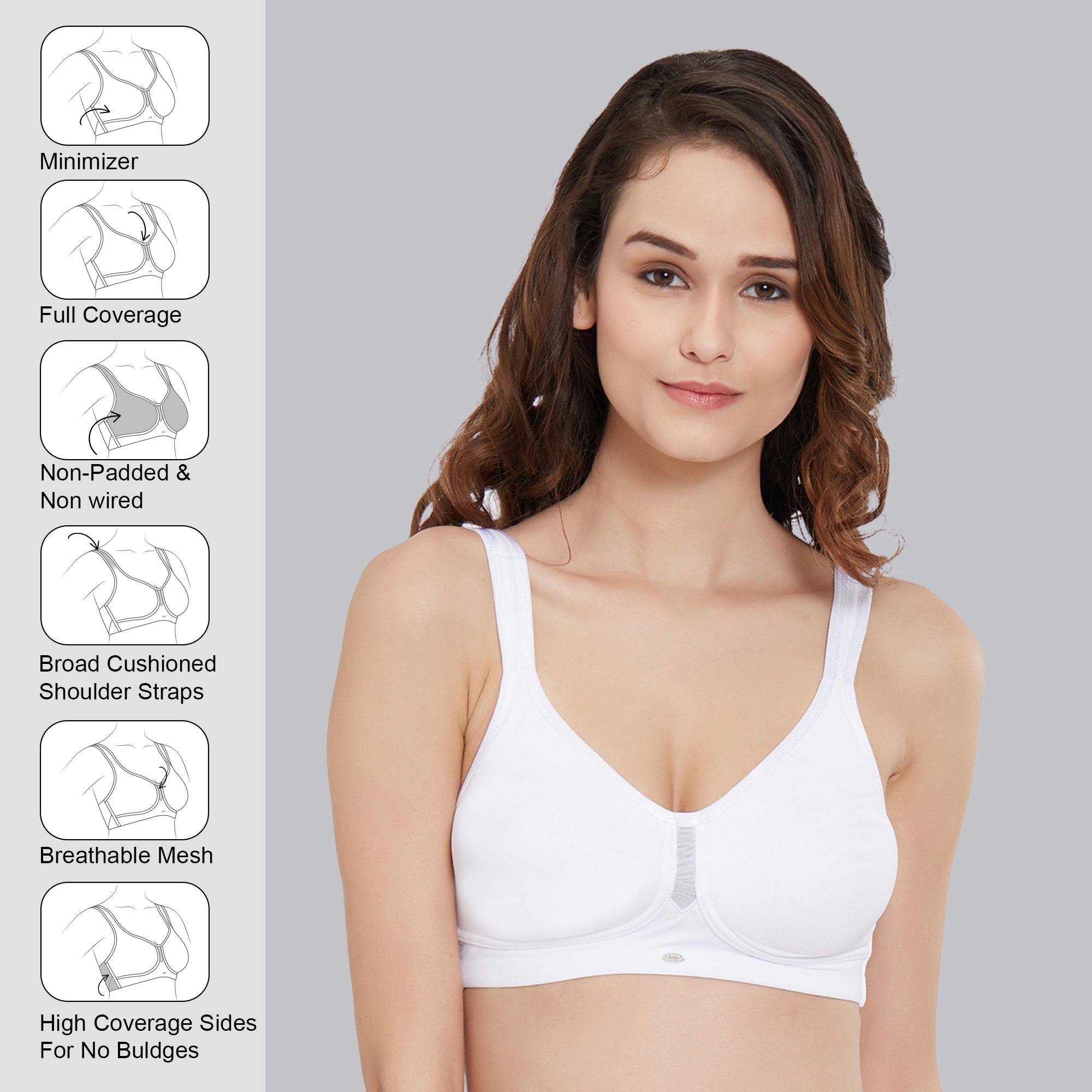 Full Coverage Minimizer Non Padded Non Wired Bra CB-328