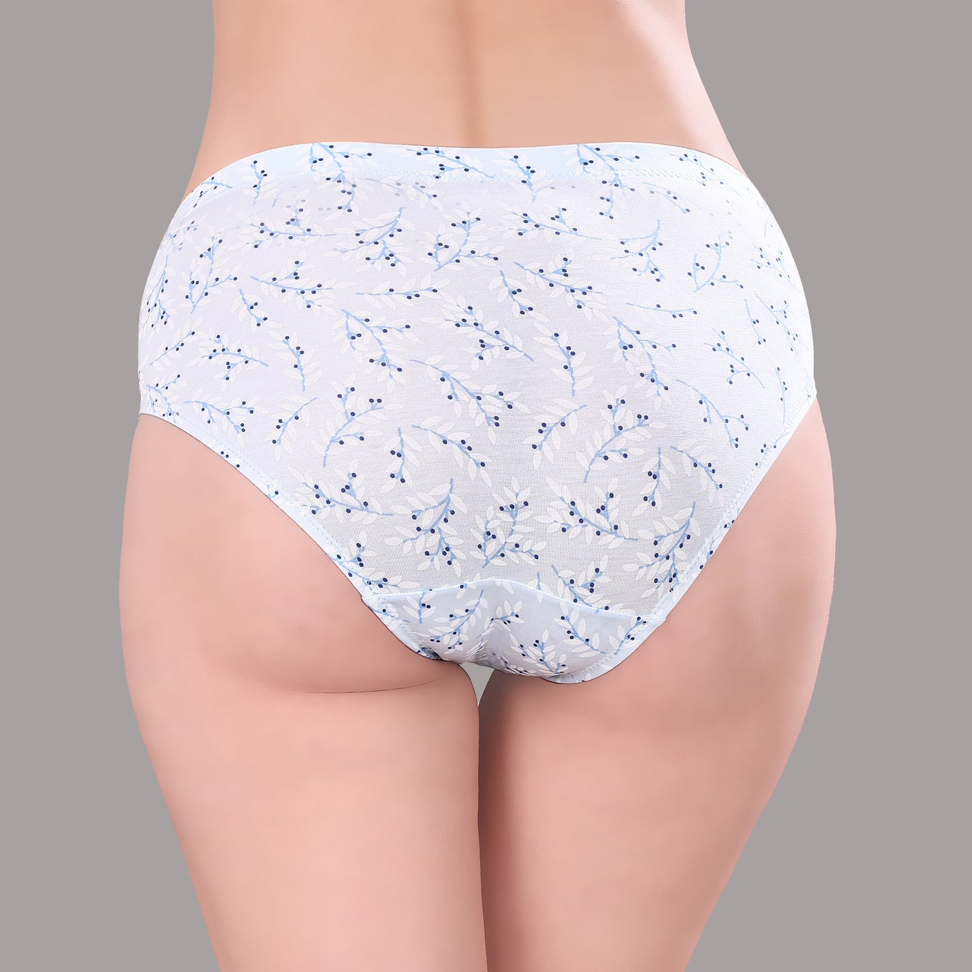 High Rise Full Coverage Printed Stretch Cotton Hipster Panty (Pack of 3) - 3FCB-30