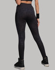 High-Waist Ankle-Length Comprassion Quick Dry Embossed Sports Leggings-At-13