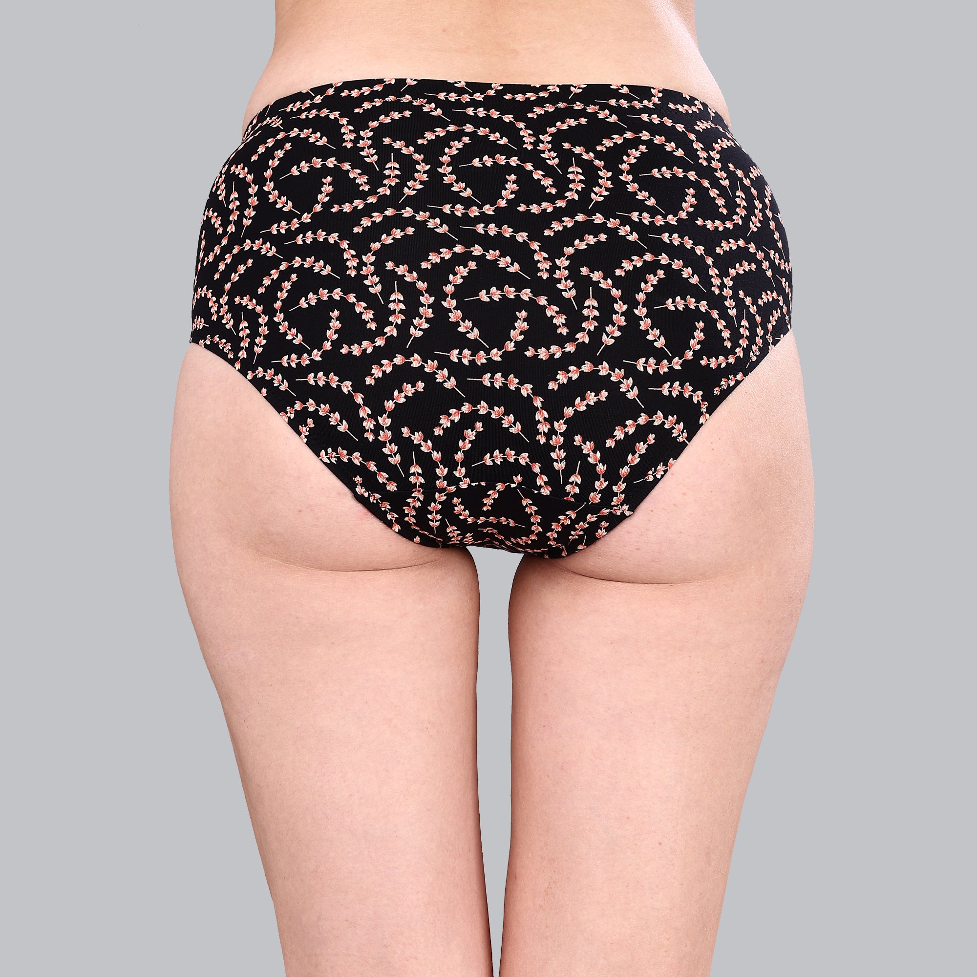 High Waist Full Coverage Printed Stretch Cotton Hipster Panty (Pack of 3) 3HWB-32