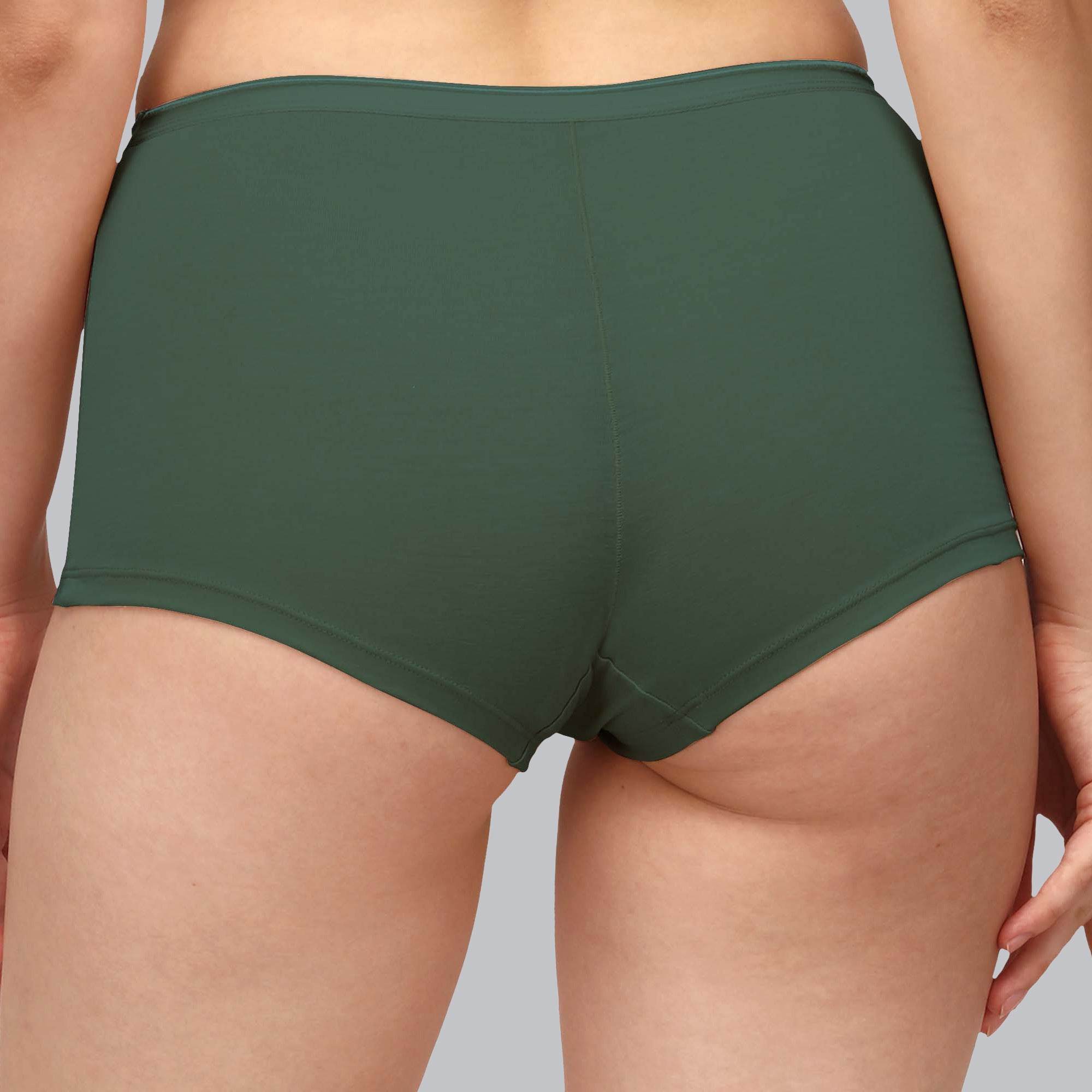 SOIE Woman - High Rise Full Coverage Solid Colour Cotton Stretch Boyshorts (Assorted Pack of 2) - Panty -for Women