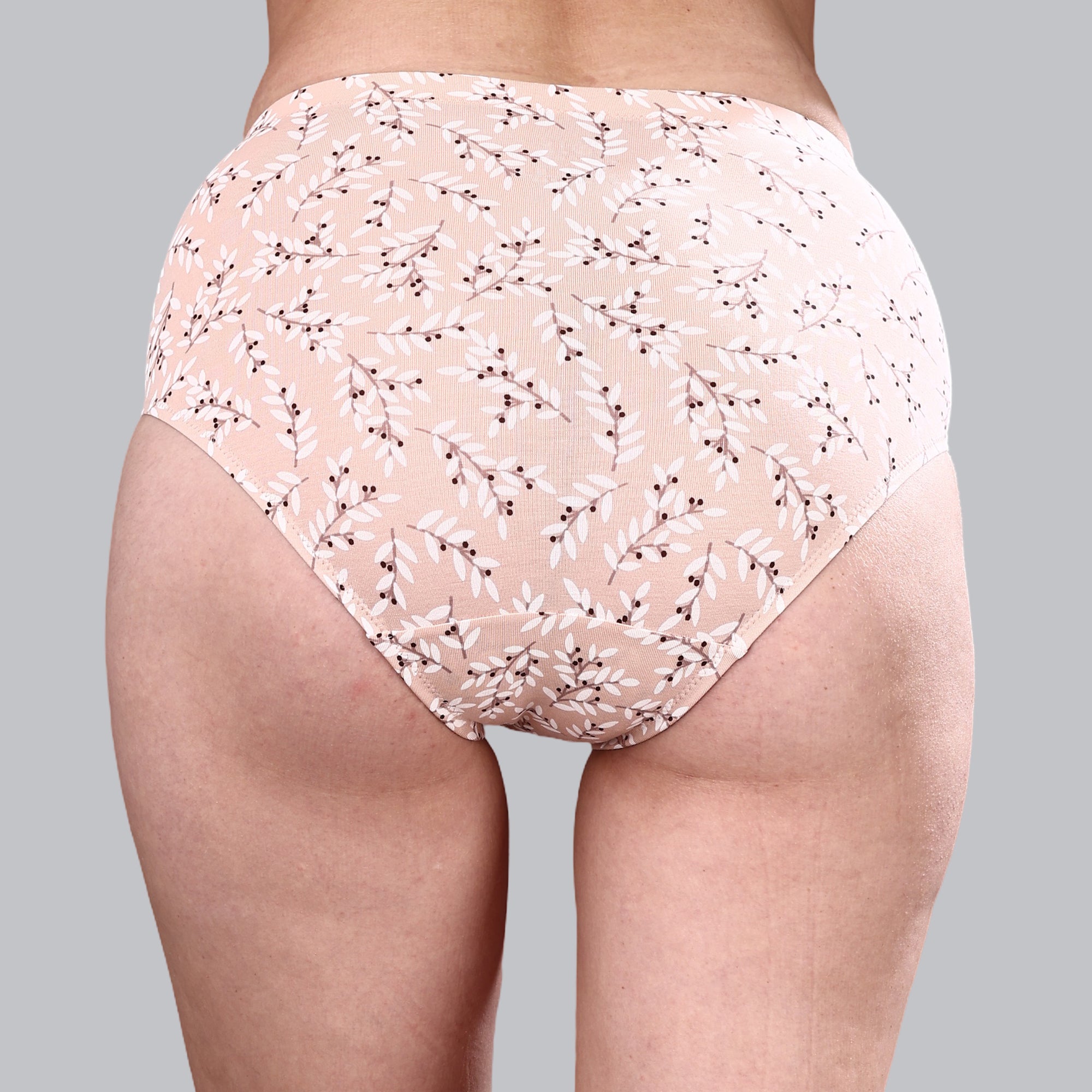 High Waist Full Coverage Printed Stretch Cotton Hipster Panty (Pack of 3) 3HWB-32