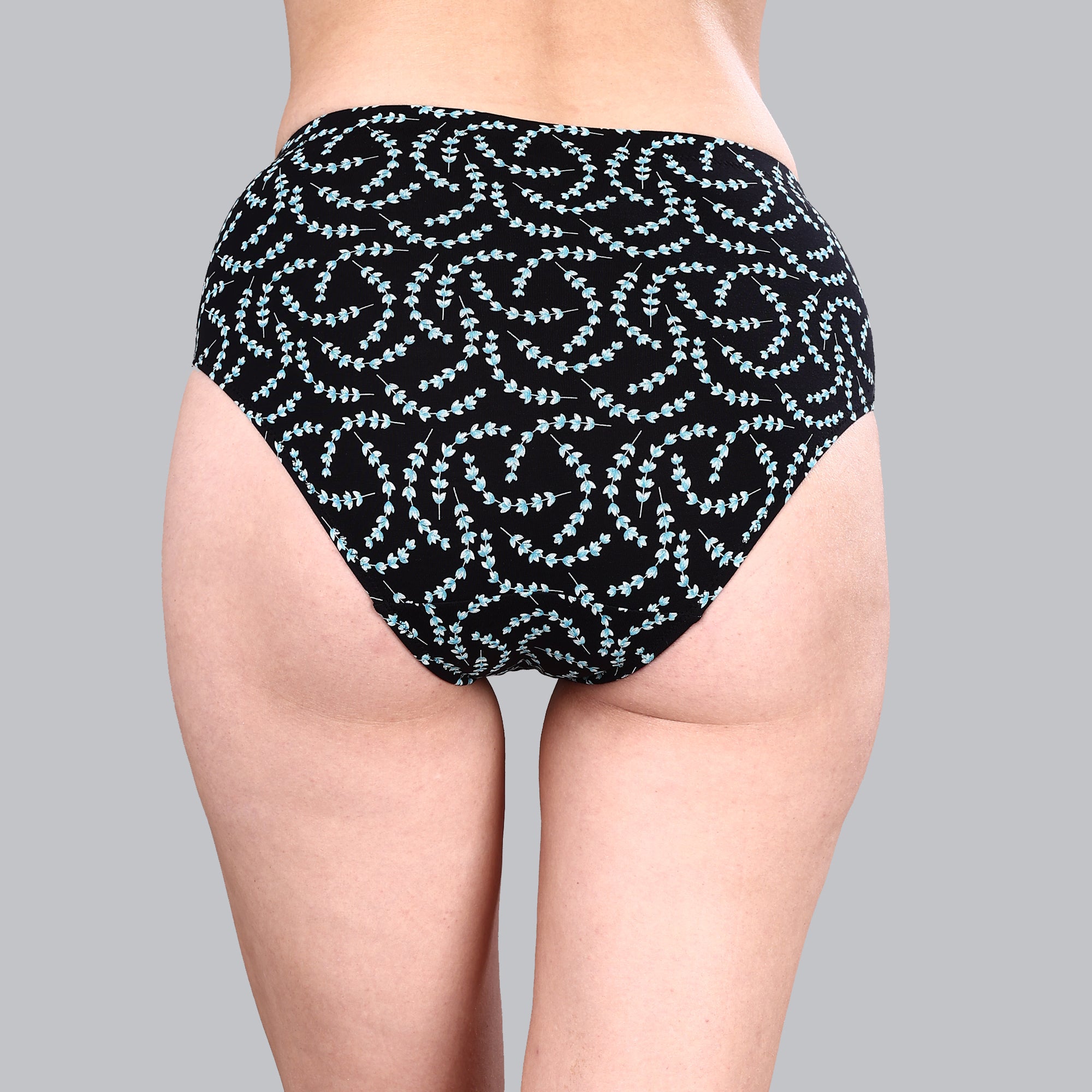 High Waist Full Coverage Printed Stretch Cotton Hipster Panty (Pack of 3) 3HWB-32