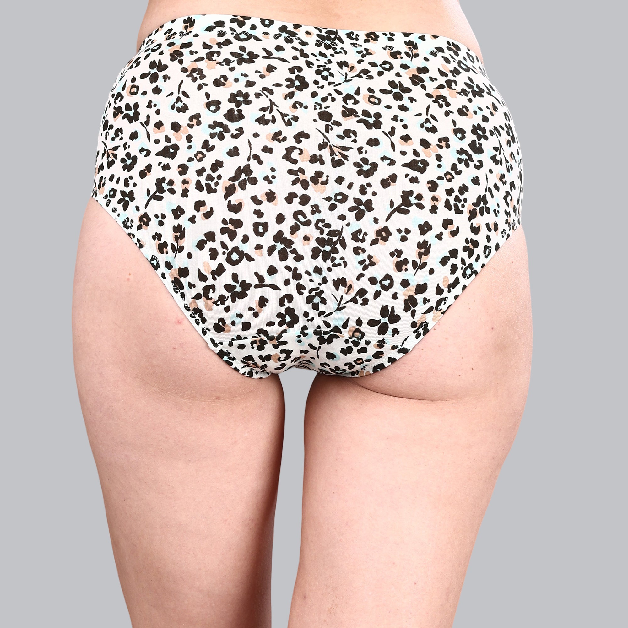 High Waist Full Coverage Printed Stretch Cotton Hipster Panty (Pack of 3) 3HWB-32