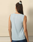 Boat Neck Coverup Tee with Side Slit-AT-19