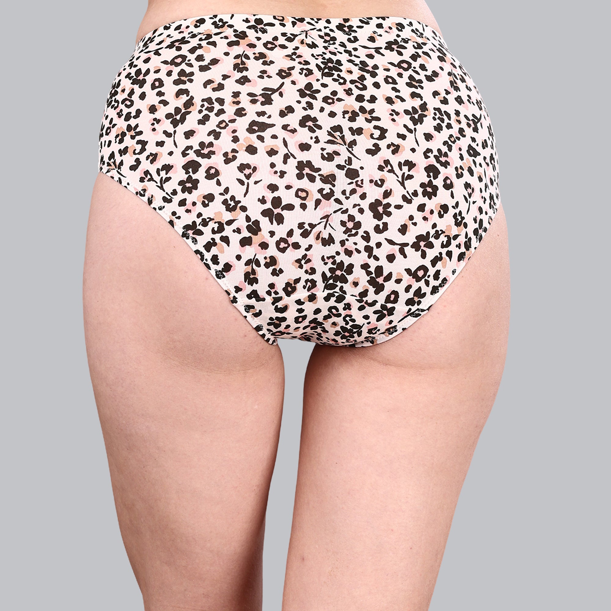 High Waist Full Coverage Printed Stretch Cotton Hipster Panty (Pack of 3) 3HWB-32