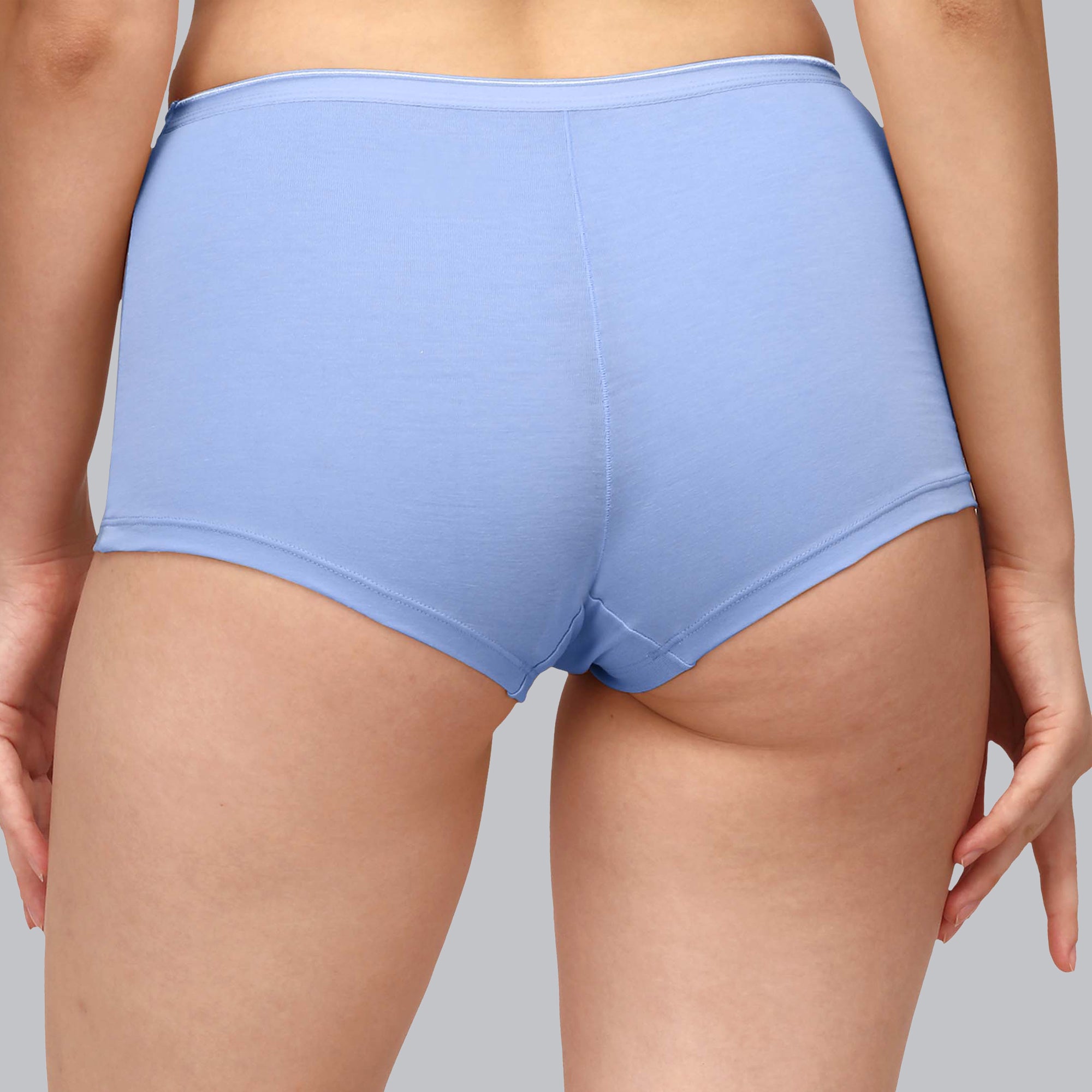 High Rise Full Coverage Cotton Spandex Boyshorts (Pack of 2)