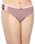 High Rise Full Coverage Solid and Printed Cotton Stretch Hipster Panty (Pack of 3) - 3FCB-17