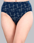 High Waist Full Coverage Printed Stretch Cotton Hipster Panty (Pack of 3) 3HWB-32