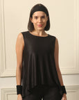 Boat Neck Coverup Tee with Back Slit and Tie-AT-18