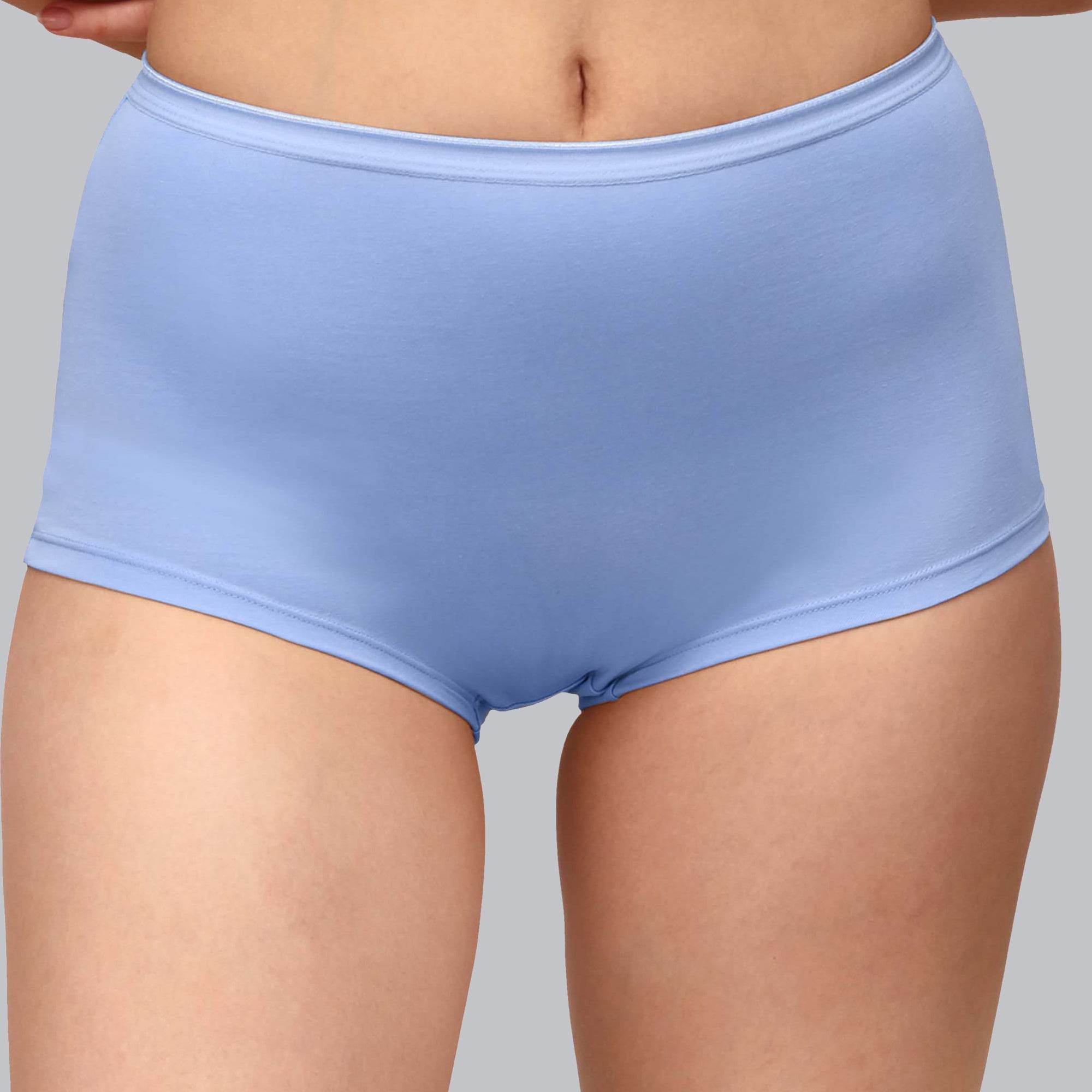 SOIE Woman - High Rise Full Coverage Solid Colour Cotton Stretch Boyshorts (Assorted Pack of 2) - Panty -for Women