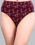 High Waist Full Coverage Printed Stretch Cotton Hipster Panty (Pack of 3) 3HWB-32