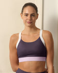 Medium-Impact Padded Non Wired Sports Bra with Crisscross Back and Mesh Detailing-AT-15