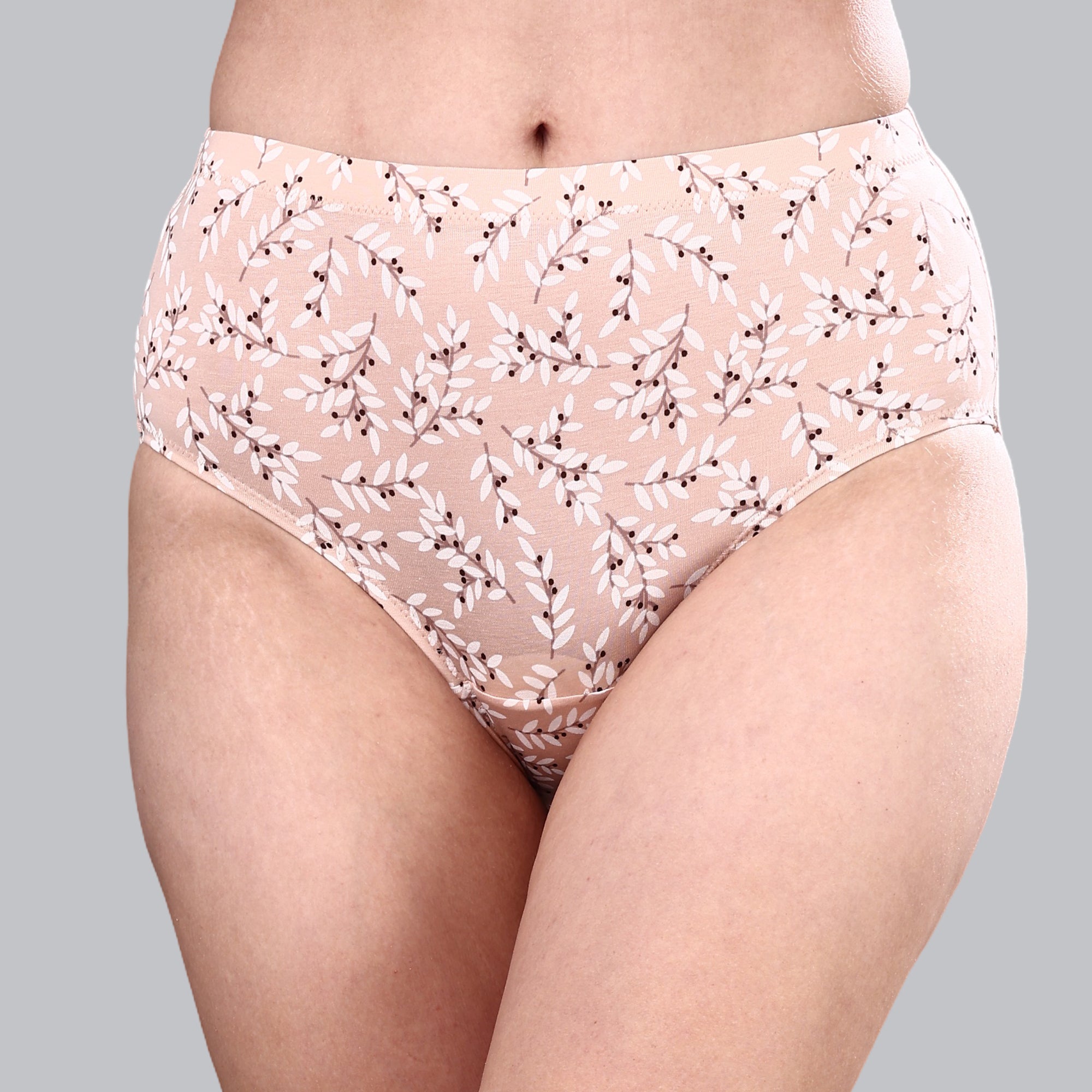 High Waist Full Coverage Printed Stretch Cotton Hipster Panty (Pack of 3) 3HWB-32