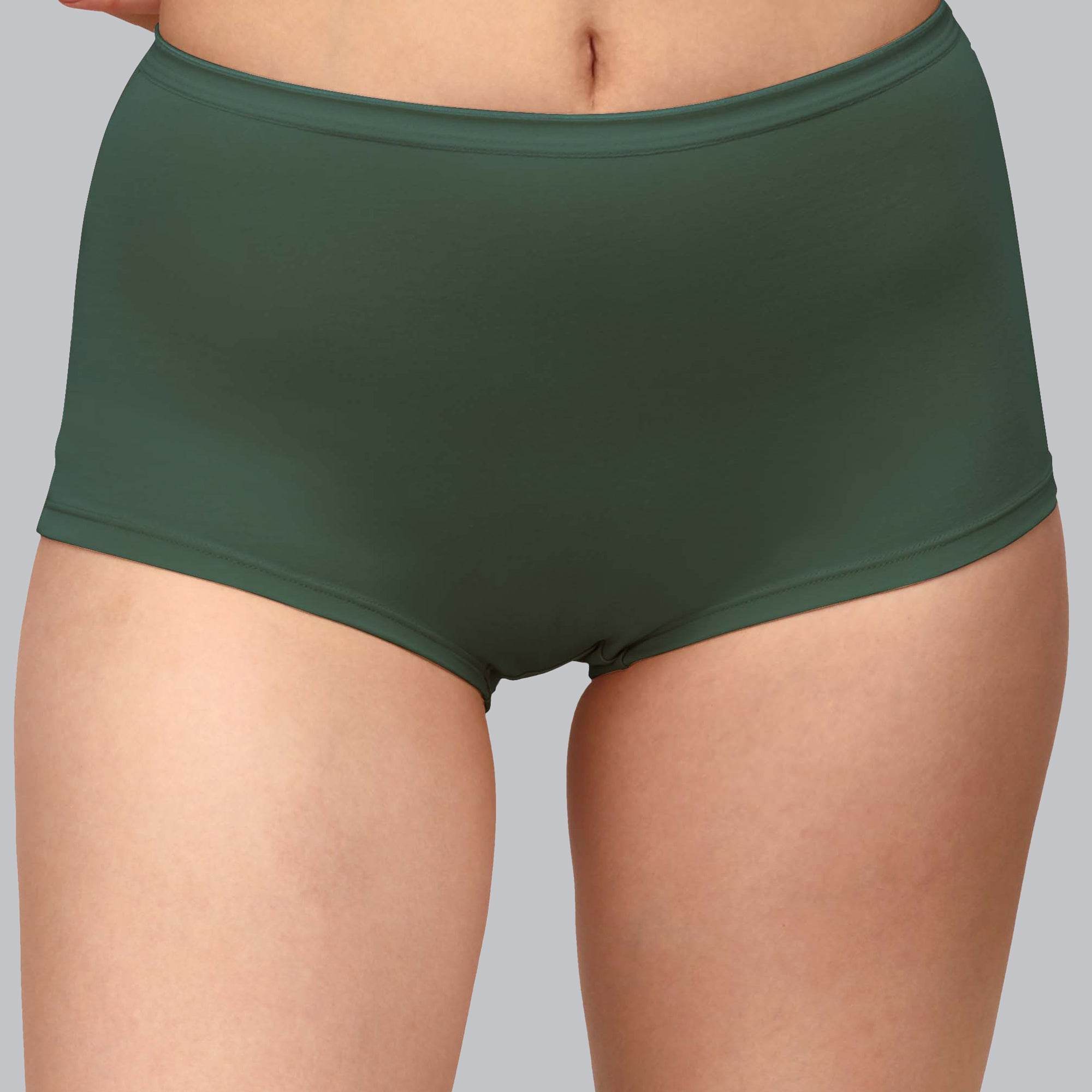 SOIE Woman - High Rise Full Coverage Solid Colour Cotton Stretch Boyshorts (Assorted Pack of 2) - Panty -for Women