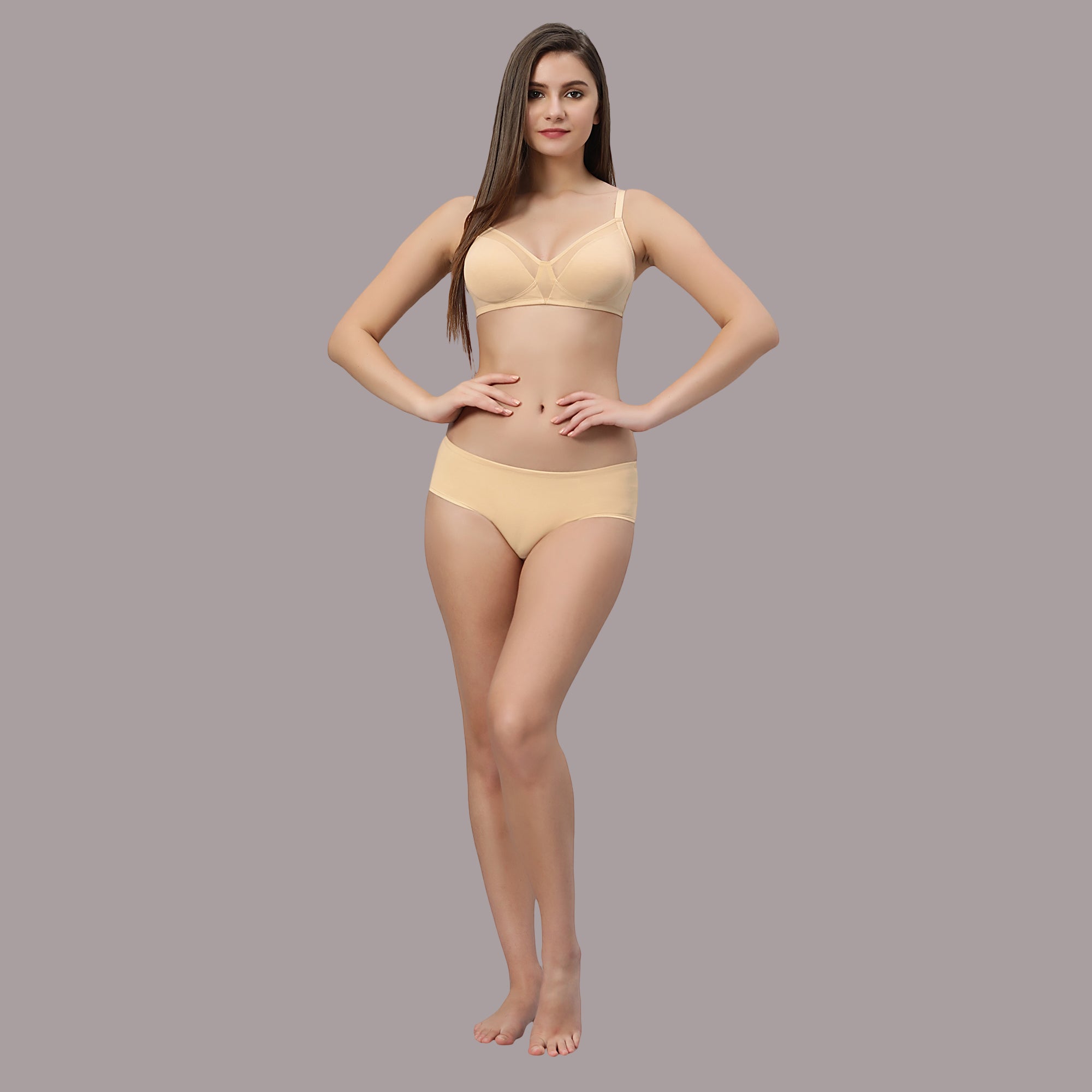 Non Padded Non Wired Medium Coverage Cotton Spandex Bra