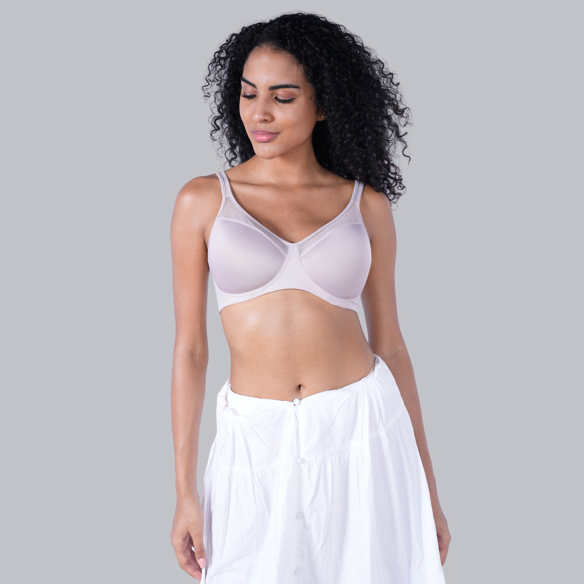 Ultra-Lightly Padded Non Wired Full Coverage Bra with Spacer Cups-CB-143