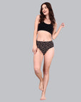 High Waist Full Coverage Printed Stretch Cotton Hipster Panty (Pack of 3) 3HWB-32